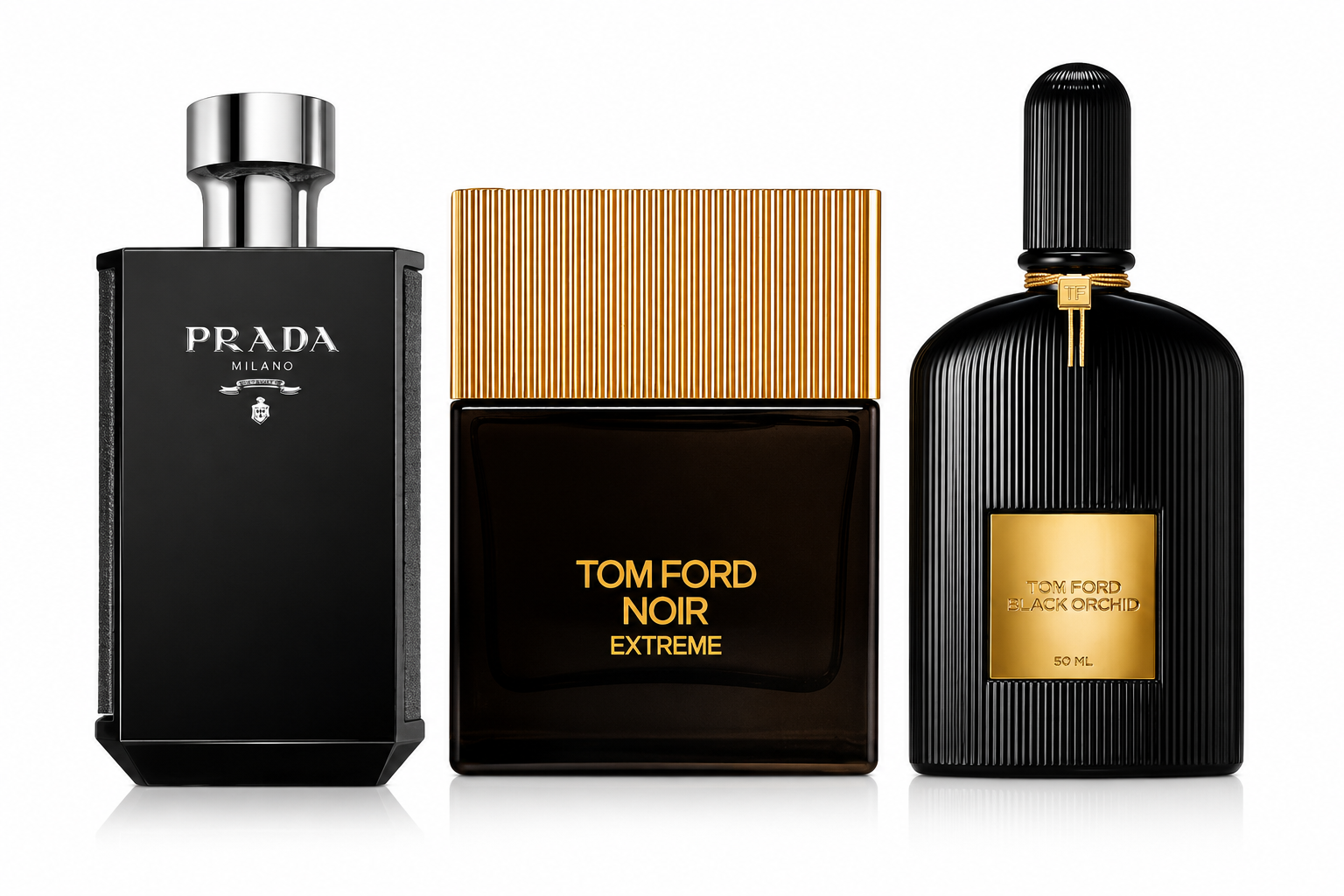 SET MIT 3 PARFÜMS: Black Orchid, Noir Extreme und Prada Intense – 100 ml