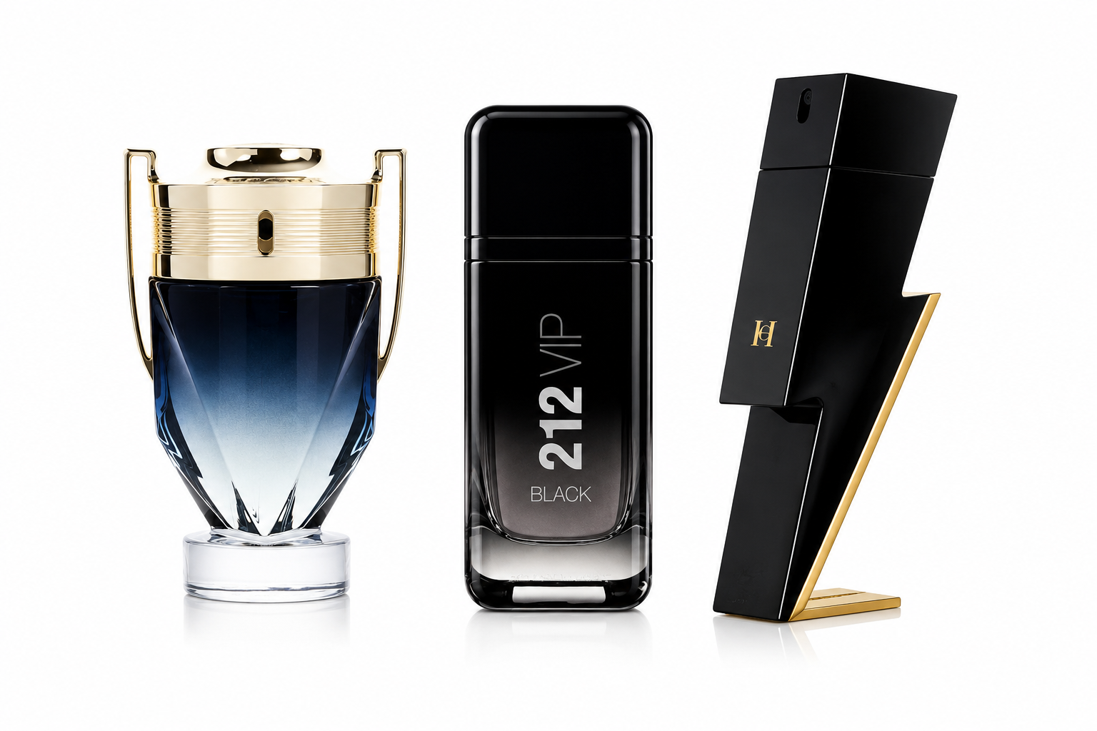SET MIT 3 PARFÜMS: Carolina Herrera Bad Boy, Carolina Herrera 212 VIP Black und Paco Rabanne Invictus (Eau de Parfum)