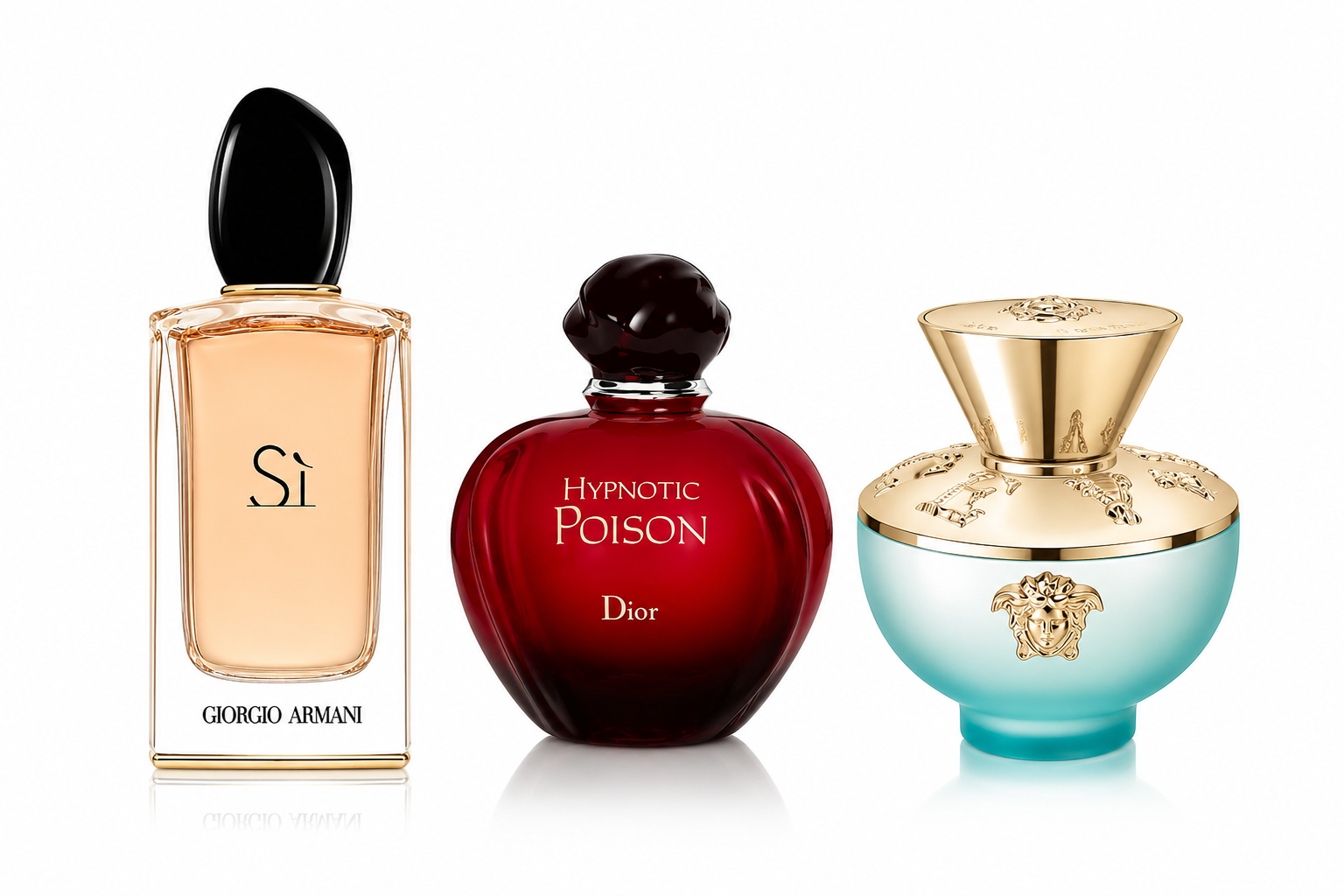 SET MIT 3 PARFÜMS: Dior Hypnotic Poison, Giorgio Armani Sì und Versace Dylan Turquoise (Eau de Parfum)