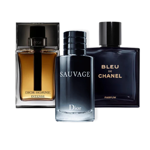 SET MIT 3 PARFÜMS: Dior Sauvage, Bleu de Chanel und Dior Homme Intense (Eau de Parfum)