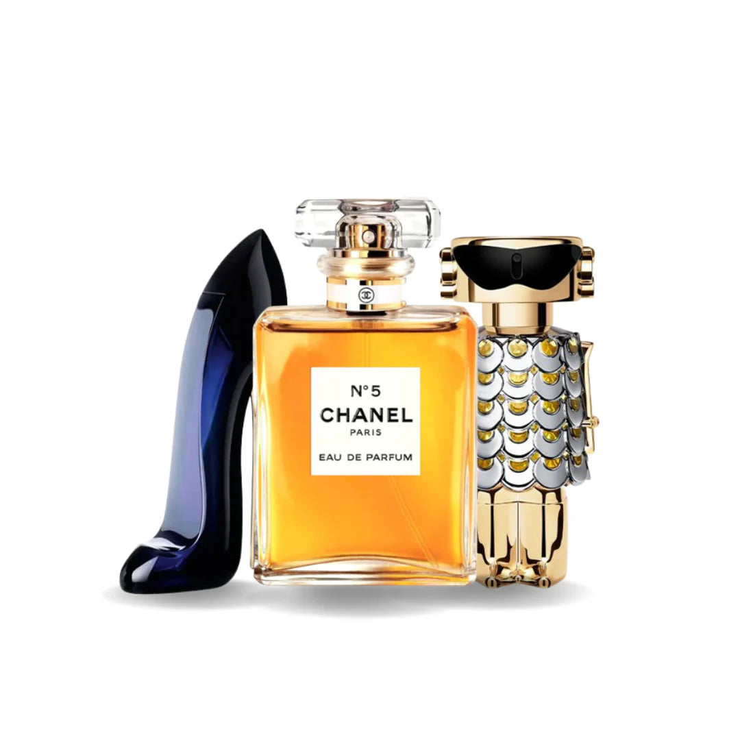SET MIT 3 PARFÜMS: Carolina Herrera Good Girl, Chanel Nº5 und Paco Rabanne Fame (Eau de Parfum)