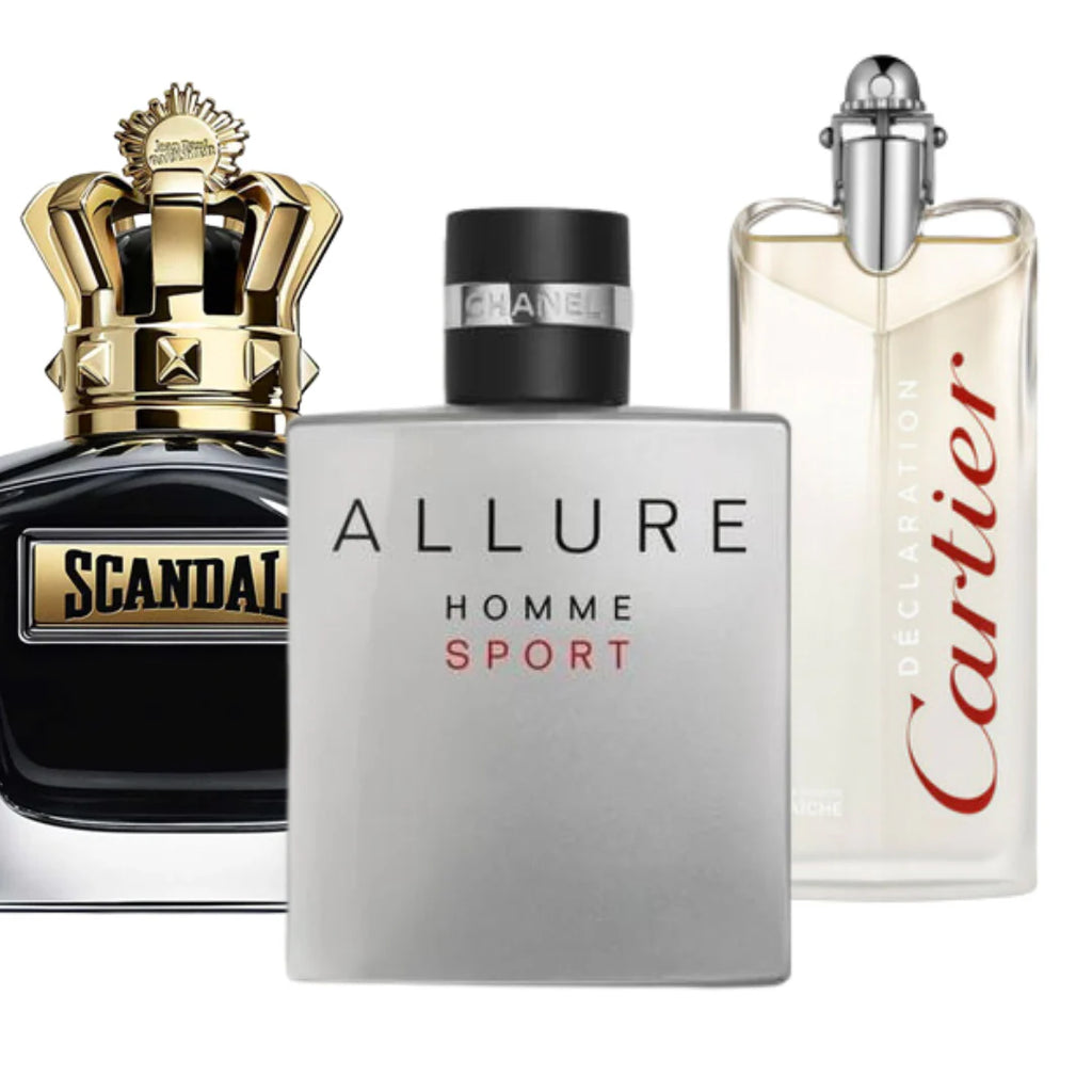 SET MIT 3 PARFÜMS: Allure Homme Sport, Jean Paul Gaultier Scandal und Cartier Déclaration (Eau de Parfum)